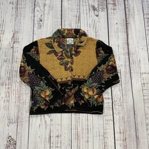 Sugar Street Weavers Jacket OS Fruit Floral Tapestry Boho Cottagecore USA Vtg